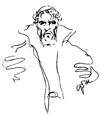 Это два рисунка Шаляпина: на одном он изобразил себя в роли Еремки, на другом в роли Бориса Годунова