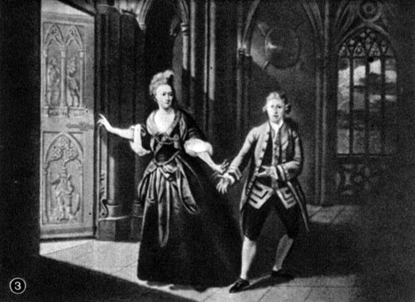Д. Гаррик и Х. Притчард в сцене из спектакля 'Макбет' Шекспира. 'Друри-Лейн'. 1778