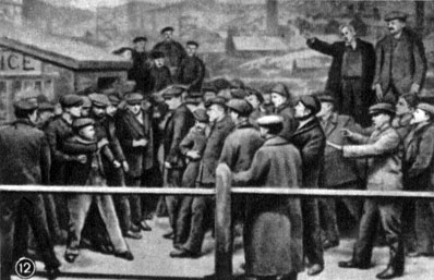 Сцена из спектакля 'Забастовка' Голсуорси. Т-р 'Комедия', Лондон. 1913